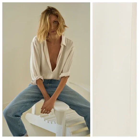 【新品】imperf Vintage Satin Shirt Ecru 最新ファッション - 【新品】imperf Vintage Satin Shirt Ecru